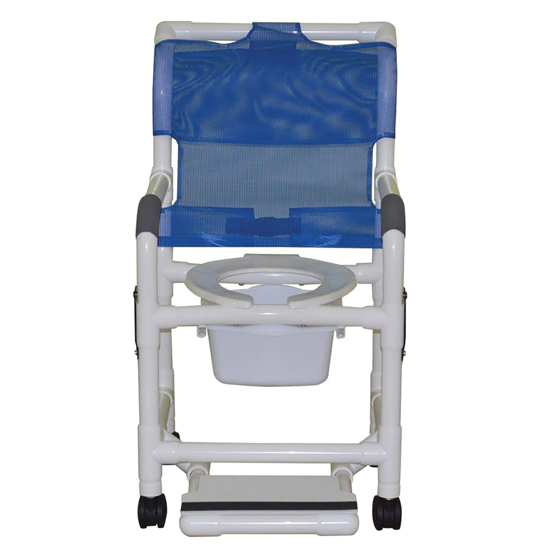 18″ Shower Chair W/ Open Front, Double Drop Arm And Slide Out Footrest