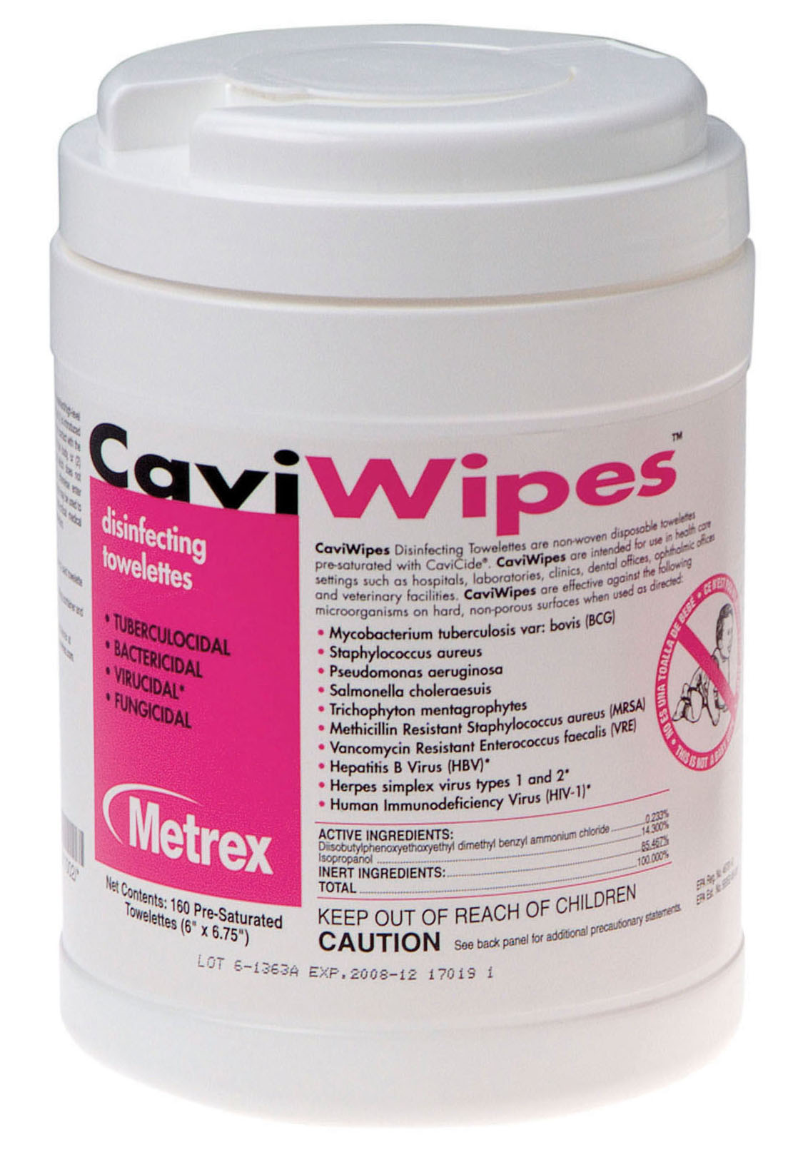 CaviWipes Surface Disinfectant Wipes, 1,920 WIPES PER CASE