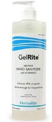 Gelrite 16 Oz Ethyl Hand Sanitizer Pumps, CASE OF 12