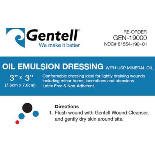 3″x3″ Oil Emulsion Dressing, CASE OF 50