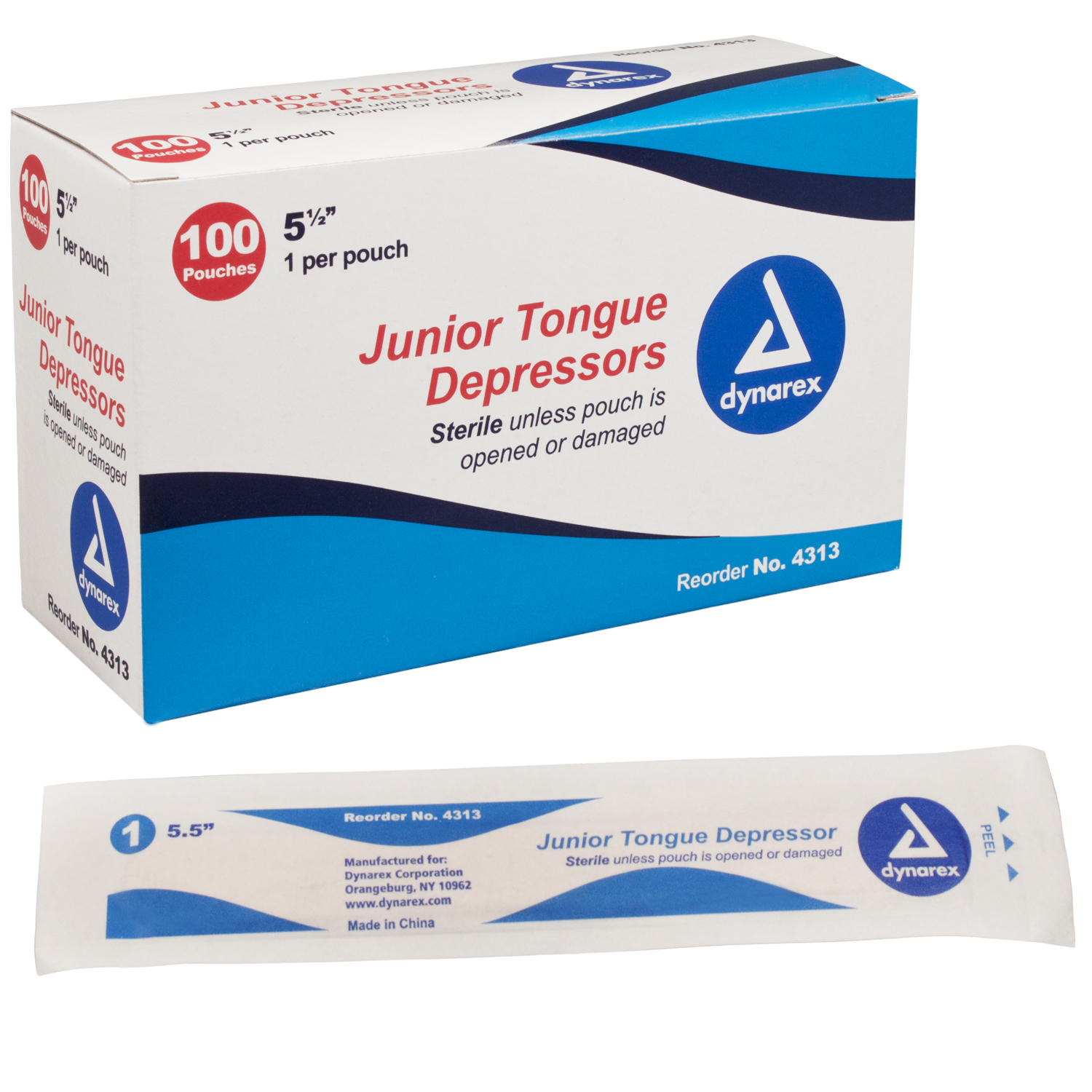 Junior Tongue Depressors, Sterile 5 1/2″, Wood