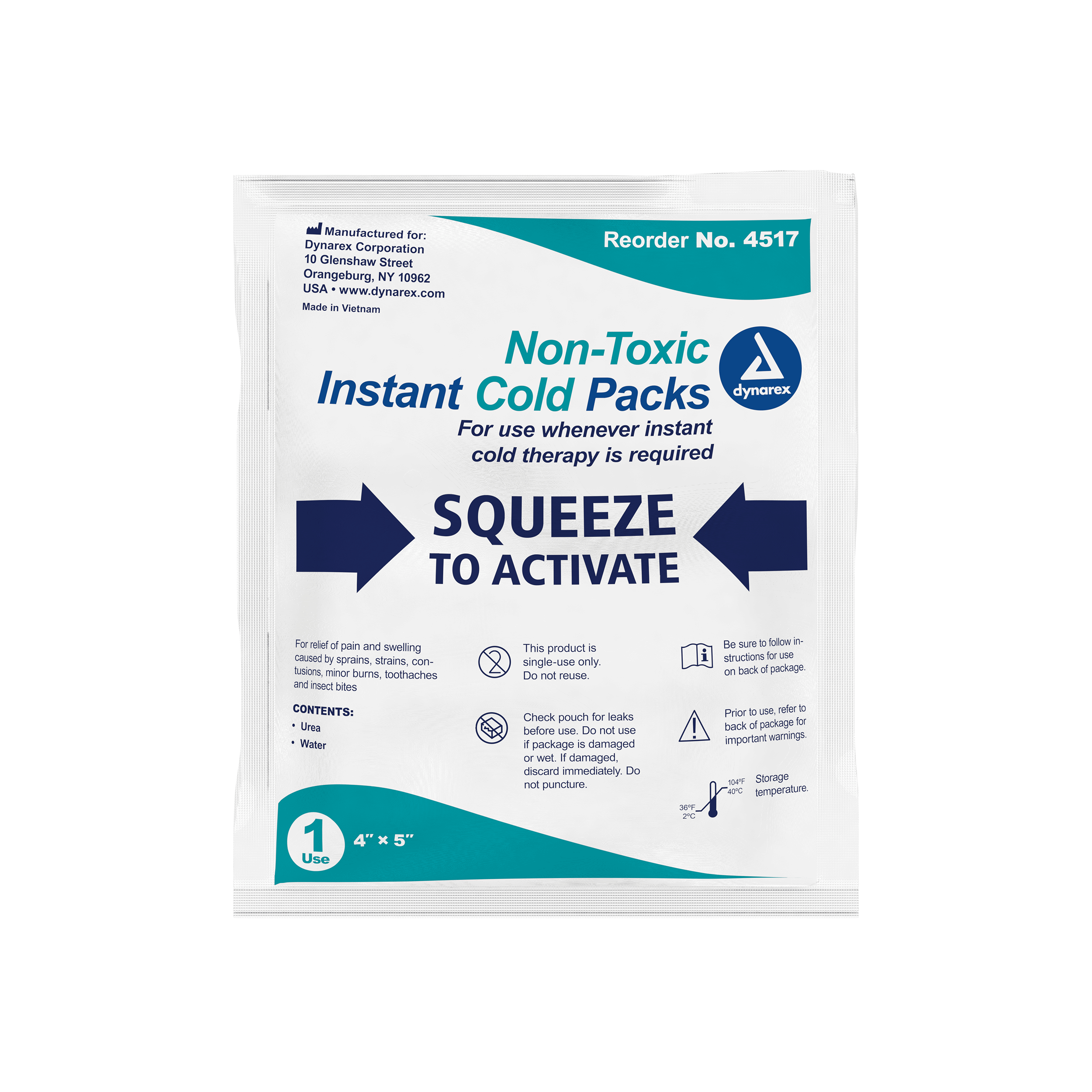 Instant Cold Pack With Urea (Non-Toxic), 4 X 5