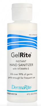 Gelrite 4 Oz Ethyl Alcohol Hand Sanitizer Bottles, CASE OF 24
