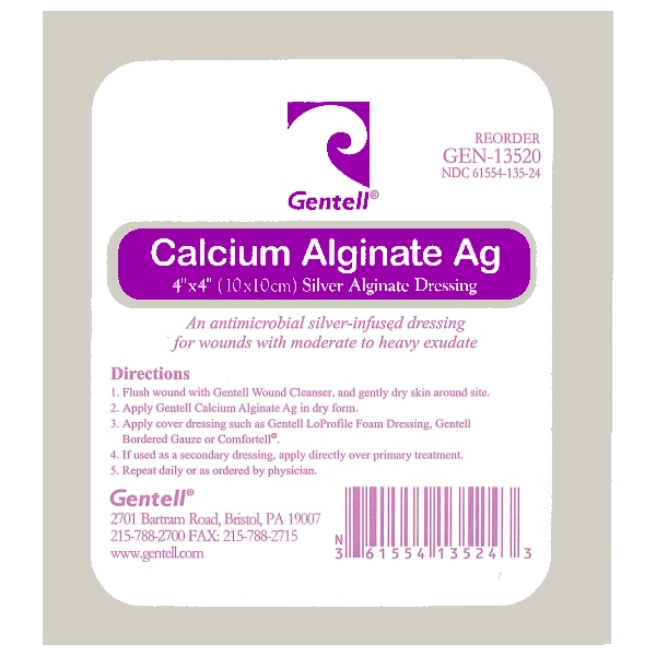 Calcium Alginate 4″x4″ Dressing With Silver, CASE OF 50