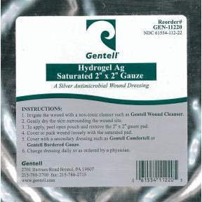 Hydrogel AG Saturated 2″x2″ Gauze W/ Silver,CASE OF 30
