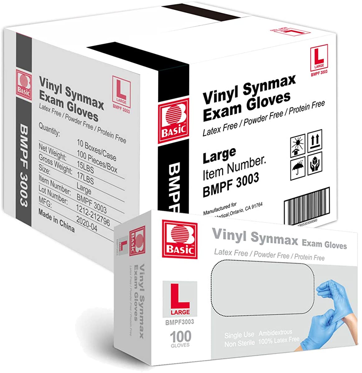 Vinyl Medical Exam Gloves, LARGE 1,000/CASE