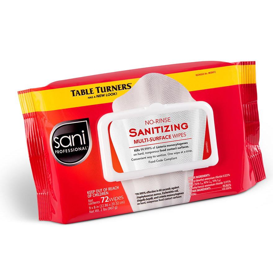 Sani Professional No-Rinse Sanitizing Multi-Surface Wipes, 864 WIPES PER CASE