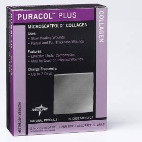 Puracol Collagen Dressing Plus,2″x2″,BOX OF 50