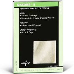 Maxorb II Alginate Dressing, 2″x2″, CASE OF 100