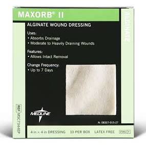 Maxorb II Alginate Dressing, 4″x4″, CASE OF 50