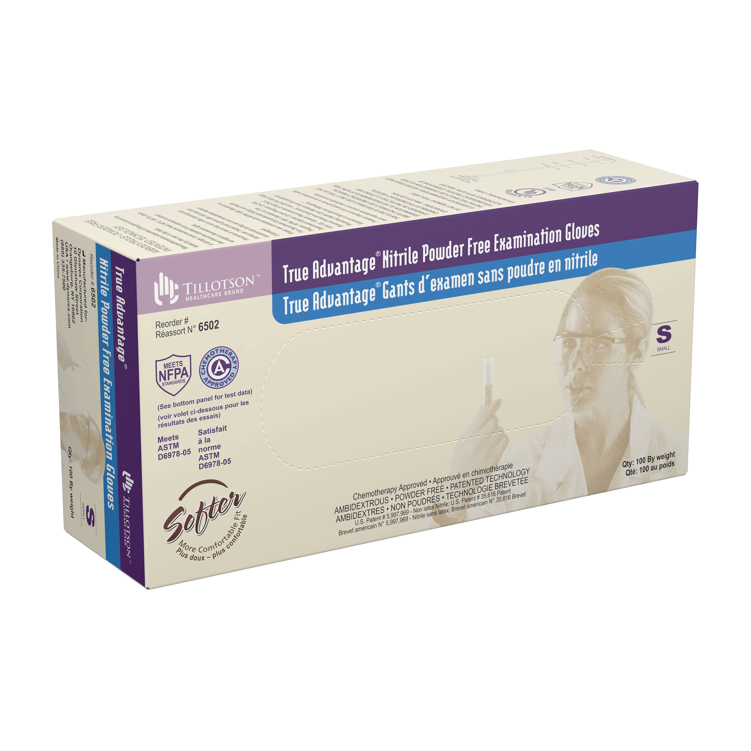 True Advantage® Nitrile Exam Gloves- Powder-Free – S